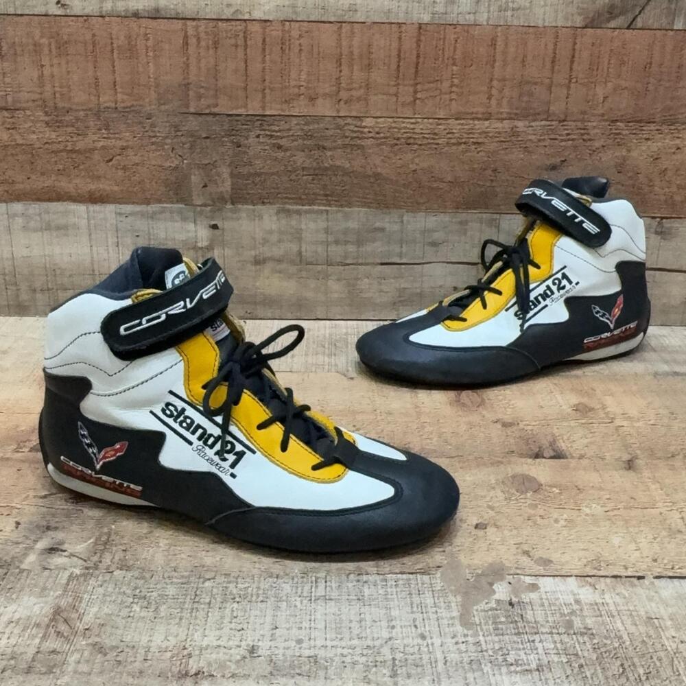 Stand 21 Corvette Shoes Mens Size 9 42 Multicolor Leather Driving Racing Sneaker